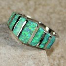SILVER Elegant Green Fire Opal Ring Size 6, WR41403