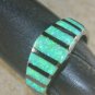 BLACK SILVER Elegant Green Fire Opal Ring Size 7, WR41503