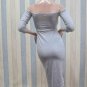 GRAY Long Sleeves Off the Should Midi Dress Strap Nightclub Skirt Bodycon Sling