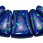 Azurite Malachite Sediment Turquoise CABOCHON 5PCS Beads Set Imperial Jasper Cab