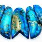 Deep Blue Sea Sediment Turquoise CABOCHON 5 PCS Beads Set Imperial Jasper Cabs