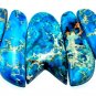 Deep Blue Sea Sediment Turquoise CABOCHON 5 PCS Beads Set Imperial Jasper Cabs