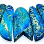 Deep Blue Sea Sediment Turquoise CABOCHON 5 PCS Beads Set Imperial Jasper Cabs