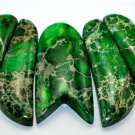 Deep Green Sea Sediment Turquoise CABOCHON 5 PCS Beads Set Imperial Jasper Cabs Deep Green Sea Sediment Turquoise CABOCHON 5 PCS Beads Set Imperial Jasper Cabs