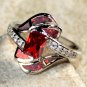 SILVER Elegant Orange Fire Opal & Orange Red Garnet Ring Sz 6 Woman Gift WR40602
