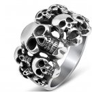 Gothic Skull Vintage Antique Silver Biker Punk Hiphop  Cocktail Party Ring