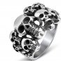 Gothic Skull Vintage Antique Silver Biker Punk Hiphop Cocktail Party Ring