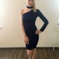 Navy Blue OFF-THE-SHOULDER HIGH SLIT SLINKY Maxi DRESS Sexy Skirt Bodycon