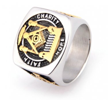 Master Masonic Ring Silver Freemason Compass Square Jewelry Size 7-13