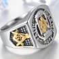 Master Masonic Ring Silver Freemason Compass Square Jewelry Size 7-13