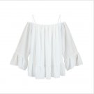 Chiffon White Wavy Edge Tank Top Semi Sheer Loose Flowy Flopper Shirt