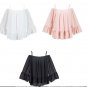 Chiffon White Wavy Edge Tank Top Semi Sheer Loose Flowy Flopper Shirt