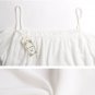 Chiffon White Wavy Edge Tank Top Semi Sheer Loose Flowy Flopper Shirt