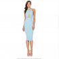 Blue Women's Halter Neck Open Shoulder Sexy Dew Navel Midi Dress Sundress