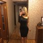 Black DAZZLING OFF-THE-SHOULDER HIGH SLIT SLINKY Midi DRESS Sexy Skirt Bodycon