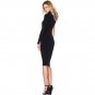 Black DAZZLING OFF-THE-SHOULDER HIGH SLIT SLINKY Midi DRESS Sexy Skirt Bodycon