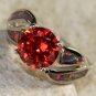 SILVER Elegant Orange Fire Opal & Orange Red Garnet Ring Size 6, WR40205