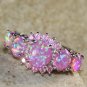 SILVER Elegant Pink Fire Opal & Pink Kunzite Ring Size 5, WR41604