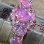 SILVER Elegant Pink Fire Opal & Pink Kunzite Ring Size 5, WR41604