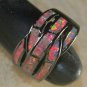 BLACK SILVER Elegant Orange Fire Opal Big Ring Size 8, WR40404