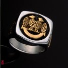 Scottish Rite 32 Degree Master Masonic Ring Golden Freemason Square Size 7-13