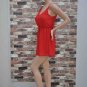 Red Chaotic Chiffon Slim Sling V-neck Strip Off shoulder Casual Midi Dress Skirt