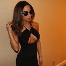 Black Women's Halter Neck off-the-shoulder Sling Dew Navel Midi Dress Sundress Black Women's Halter Neck off-the-shoulder Sling Dew Navel Midi Dress Sundress