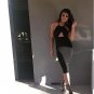 Black Women's Halter Neck off-the-shoulder Sling Dew Navel Midi Dress Sundress