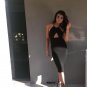 Black Women's Halter Neck off-the-shoulder Sling Dew Navel Midi Dress Sundress