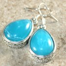 SILVER Vintage Style Sky Blue Quartz Teardrop Earrings Woman Gift Jewelry