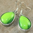 SILVER Vintage Style Green Jasper Teardrop Earrings Woman Gift Jewelry