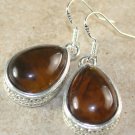 SILVER Vintage Style Amber Teardrop Earrings Woman Gift Jewelry SILVER Vintage Style Amber Teardrop Earrings Woman Gift Jewelry