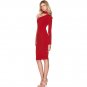 Red OFF-THE-SHOULDER HIGH SLIT SLINKY Maxi DRESS Sexy Skirt Bodycon