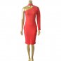 Red OFF-THE-SHOULDER HIGH SLIT SLINKY Maxi DRESS Sexy Skirt Bodycon