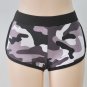 Printed Gray Stretch Dance Exercise Activewear Yoga Shorts Breifs Panties