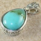 SILVER Vintage Style Green Turquoise Teardrop Pendant Jewelry Woman Gift SILVER Vintage Style Green Turquoise Teardrop Pendant Jewelry Woman Gift
