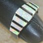 BLACK SILVER Elegant White Fire Opal Ring Size 6, WR41502