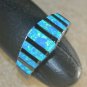 BLACK SILVER Elegant Blue Fire Opal Ring Size 7, WR41501