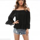 Chiffon Black Wavy Edge Tank Top Semi Sheer Loose Flowy Flopper Shirt