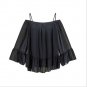 Chiffon Black Wavy Edge Tank Top Semi Sheer Loose Flowy Flopper Shirt