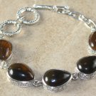Silver Vintage Style Amber Teardrop Bracelet