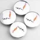 Chrome Four 2.67 Inch BLACK Red Chevrolet CORVETTE C7 Z06 RIM Wheel Center Caps