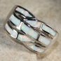 SILVER Elegant White Fire Opal Big Ring Size 10 WR40305