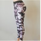 Printed Gray Stretch Dance Exercise Activewear Long Bottom Yoga Pants Leggings