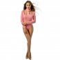 Pink Long Sleeve HALTER FIT Jumperskirt Dress Evening Sling Jumpsuit Sundress