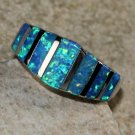 SILVER Elegant Blue Fire Opal Ring Size 6, WR41405