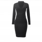Sexy Black HALTER Skirt Midi Dress Evening Party Club Long Sleeve Dress Sundress