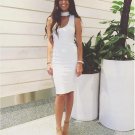 White Sleeveless HALTER FIT FLARE Skirt Maxi Dress Evening Party Dress Sundress White Sleeveless HALTER FIT FLARE Skirt Maxi Dress Evening Party Dress Sundress