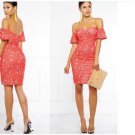 Red Silk Satin Skirt Boob Tube Boho Dress Evening Party Beach Dresses Sundress