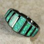 BLACK SILVER Elegant Green Fire Opal Ring Size 9, WR41503